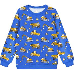 Toddler Boys Sweatshirts Crewneck Long Sleeve Pullover Tops Christmas Sweatshirt for Boys 3-8 Years