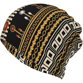 African Tribal Art Multifunction Beanie Hats for Women Men Slouchy Knit Beanie Hat Winter Hat Scarf Stretch Skull Cap
