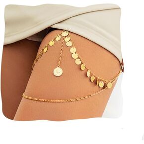 الطبقات ذات الطبقات Boho Party Leg Starle Sarter Chains مرونة الفخذ الصيفية الفخذ للنساء