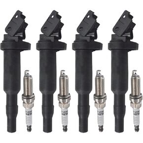 Ignition Coil Iridium Spark Plugs Set of 4pcs UF598 C1692 Compatible with BMW 228i 320i 328i 428i 528i xDrive X1 X3 X4 X5 Z4 Mini Cooper Countryman 1.6L 2.0L