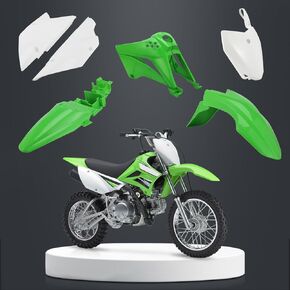 Dirt Bike Plastic Kits for KLX110 Rear Fender + Front Fender + Side Cover + Fuel Tank Cover + Number Plate Fairing Body Set for KLX 110/KLX 110L 2010-2025