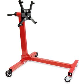 Engine Stand, 1000 Lbs Capacity, 360° Rotating Engine Stand Hoist, Heavy Duty Motor Stand with Adjustable Arms, Lockable Casters, Engine Test Stand for Garage Workshop