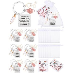 Sureio 36 Pcs Nurse Gifts Keychains Nurses Week Gifts for Women Student Medical Assistant Nurses Appreciation Presents