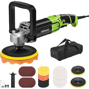Buffer Polisher, 1600W 6"/7" Rotary Car Polisher with 7-Speed(1600-3500 RPM), Car Buffers and Polishers Kit for Cars, Boats, Floors, Furniture