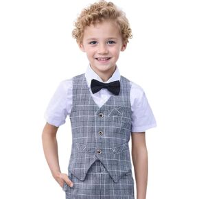 Boys Suit Vest for Kids Toddler Formal Plaid Suit Vest for Boys Dress Vest