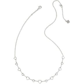 قلادة Kendra Scott Haisley Heart Strand - قلادة للنساء - قلادة لذيذة - Zirconia Zirconia Stones فضية بلورة بيضاء حجم واحد بحجم واحد