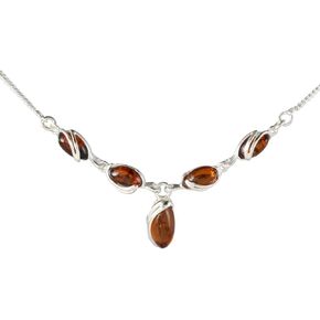HolidayGiftshops المجوهرات العنبر للنساء - أقراط الفضة والبحر متعددة الألوان ، سوار العنبر ، قلادة العنبر Gemma - مجموعة المجوهرات الفضية الاسترليني