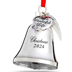 Klikel Christmas Bell Ornament 2024 - إنه جرس حياة رائع مع جناح وقلب معلق