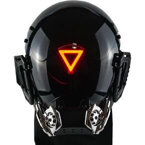 قناع Cyberpunk مع ضوء LED ، قناع مستقبلي قابل لإعادة الشحن لأزياء قناع Halloween Cosplay