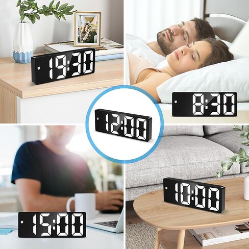 AMIR Digital Alarm Clock, [Upgraded Version] LED Clock for Bedroom, Electronic Desktop Clock with Type-C Port,Adjustable Brightness,DST,Snooze,12/24H Display for Home,Office in Saudi Arabia