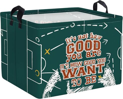 Clastyle Vintage Sport Ball Storage Storage Basket Baby Laundry Gerfer Boy Gift Toy Box Toyblible Organizer Congery Bin لغرفة النوم ، كرة القدم الخضراء ، 40*30*30 سم in Saudi Arabia