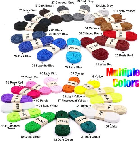 YFINE Athletic Flat Shoe Laces Shoelaces for Sneakers Shoes(2 Pair) in Kuwait
