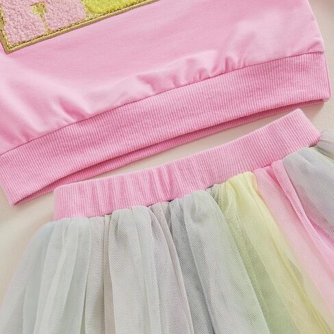 FYBITBO Easter Tutu Outfits for Toddler Girls Kids Sweatshirts Long Sleeve Shirts & Tulle Skirt Dress Hip Hop Clothes Set in Saudi Arabia
