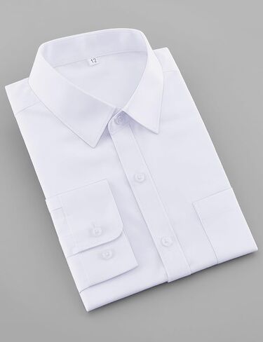 Boys Dress Shirts Long Sleeve, Boys Button Down Shirt Wrinkle-Free for Formal & Casual in Saudi Arabia