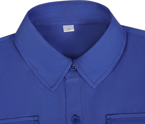 Boys Western Shirt for Kids Long Sleeve Button-Down Casual Solid Shirt with Two Pockets, Size 2T-18 Years in Saudi Arabia