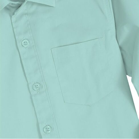 Boys' Long Sleeve Button Down Shirt Solid Collared Shirts with Chest Pocket Button Up Dress Shirt Uniform in Saudi Arabia