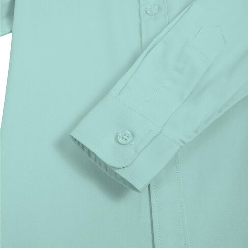 Boys' Long Sleeve Button Down Shirt Solid Collared Shirts with Chest Pocket Button Up Dress Shirt Uniform in Saudi Arabia