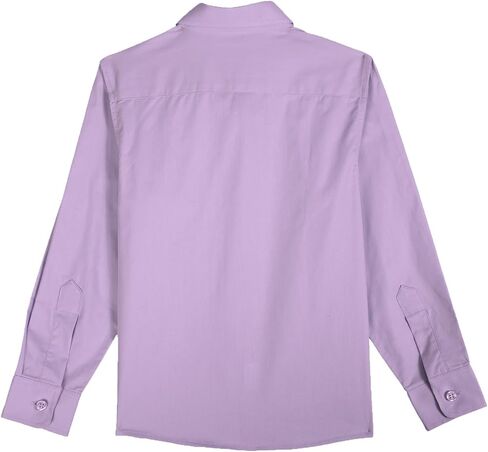 Boys' Long Sleeve Button Down Shirt Solid Collared Shirts with Chest Pocket Button Up Dress Shirt Uniform in Saudi Arabia