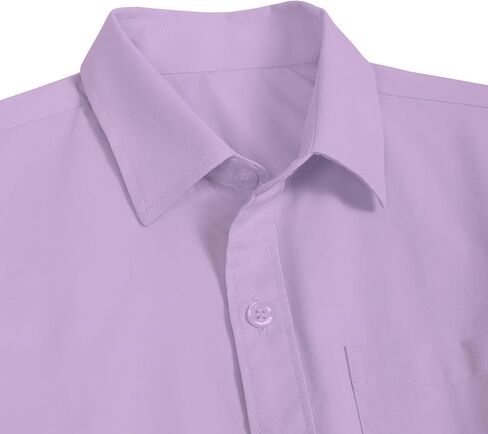 Boys' Long Sleeve Button Down Shirt Solid Collared Shirts with Chest Pocket Button Up Dress Shirt Uniform in Saudi Arabia