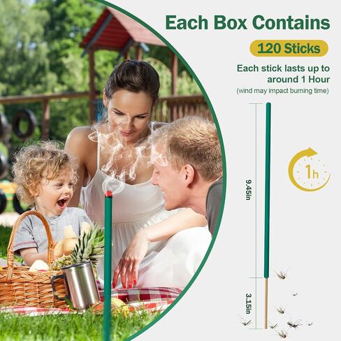 طارد البعوض في الهواء الطلق 240 PCS السترونيلا الطبيعي للطبخ البخور العصي عصي الطبع العضوي حاجز البعوض من أجل الفناء الخلفي فناء السفر في الداخل في الداخل in Kuwait
