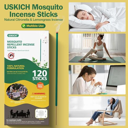 طارد البعوض في الهواء الطلق 240 PCS السترونيلا الطبيعي للطبخ البخور العصي عصي الطبع العضوي حاجز البعوض من أجل الفناء الخلفي فناء السفر في الداخل في الداخل in Kuwait