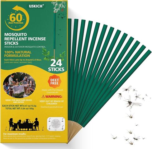 Mosquito Repellent Outdoor 240 Pcs Natural Citronella Oil Mosquito Incense Sticks Organic Mosquito Barrier Mosquito Repeller for Backyard Patio Travel Camping Indoors Gnat Mosquito Control in Saudi Arabia