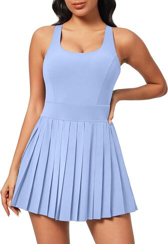 Heathyoga Tennis Dresses for Women with Shorts and Bra Athletic Dress for Women Workout Dress with Pockets for Golf in Kuwait