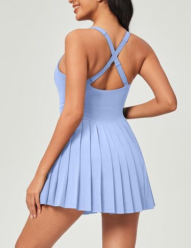 Heathyoga Tennis Dresses for Women with Shorts and Bra Athletic Dress for Women Workout Dress with Pockets for Golf in Kuwait