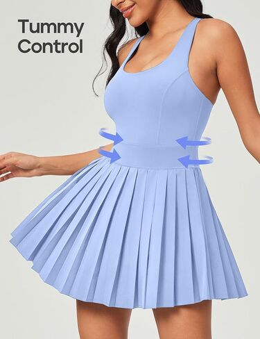 Heathyoga Tennis Dresses for Women with Shorts and Bra Athletic Dress for Women Workout Dress with Pockets for Golf in Kuwait