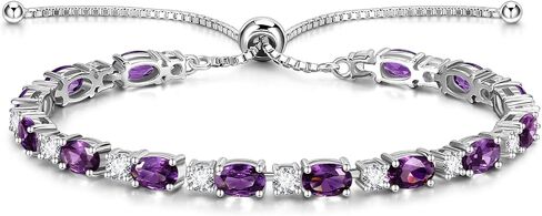 FANCIME Birthstone Tennis Bracelets Sterling Silver Bolo Tennis Bracelets Charm Fine Jewelry Birthday Gifts for Women Mom Wife Her in Saudi Arabia