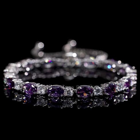 FANCIME Birthstone Tennis Bracelets Sterling Silver Bolo Tennis Bracelets Charm Fine Jewelry Birthday Gifts for Women Mom Wife Her in Saudi Arabia