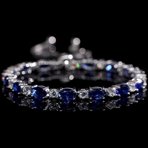 FANCIME Birthstone Tennis Bracelets Sterling Silver Bolo Tennis Bracelets Charm Fine Jewelry Birthday Gifts for Women Mom Wife Her in Saudi Arabia