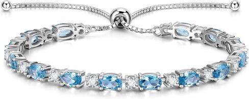 FANCIME Birthstone Tennis Bracelets Sterling Silver Bolo Tennis Bracelets Charm Fine Jewelry Birthday Gifts for Women Mom Wife Her in Saudi Arabia