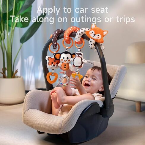 Tumama Black and White Baby Stroller Arch - ألعاب حلزونية قابلة للإزالة حلزونيًا ، ومقعد سيارة عالي التباين ولعب الأطفال للطفل 0 3 6 9 12 شهرًا in Kuwait