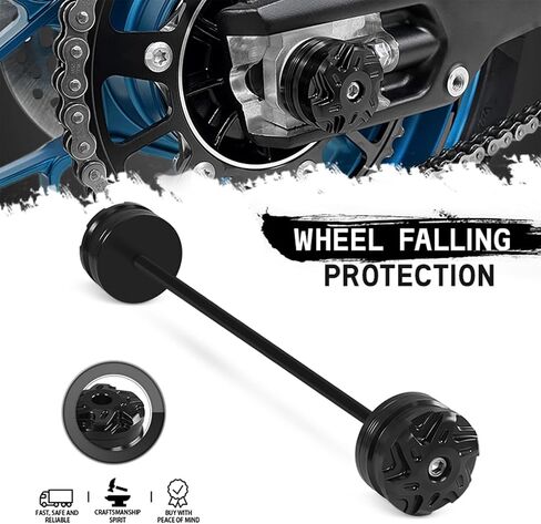 تقاطعات محور خلفي دراجة نارية متوافقة مع BMW Yamaha Honda Kawasaki Suzuki Ducati CNC ألومنيوم المزلقة الخلفية والمحور الأمامي الأجزاء المعدلة (أسود ، خلفي) in Kuwait