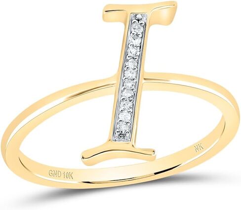 Jewels By Lux 10kt Yellow Gold Diamond Initial Ladies Wedding Engagement Anniversary Ring in Saudi Arabia