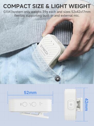 Synco G1 (A1) Gray ، 2.4 جيجا هرتز اللافالير لافالييه الميكروفون لكاميرا DSLR ، والهاتف المحمول الميكروفوني المهني ، والمكتبة ، والكمبيوتر المحمول ، والكمبيوتر اللوحي ، متوافق مع Canon و Sony و Nikon و Wireless-Lapel-tie-port in Kuwait