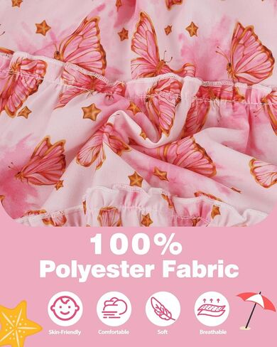 babygoal Toddler Baby Girl Dress, Ruffle Sleeve Princess Casual Beach Summer Kid Sundress in Kuwait