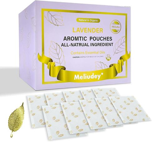 14 Packs All-Natural Lemongrass& Peppermint Sachets for Drawers and Closets, Home Fragrance Sachet, Lasting Deterrence, Scented Sachets with Golden Leaf Bookmark for Lover in Saudi Arabia