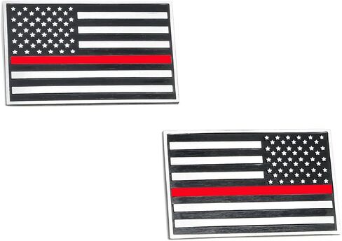 شعار LFPartS USA 3D Metal Flag x2 لشاحنات السيارات (أسود وكروم) in Kuwait