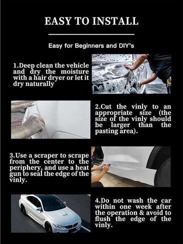 3ft x 5ft 3D Carbon Fiber Car Vinyl Wrap Roll, Durable Easy Application Automotive Wrapping Film for Car Body Protection (Carbon Fiber Black) in Kuwait