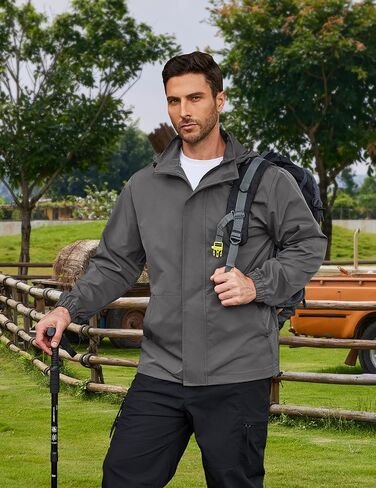 COOFANDY Rain Jacket Men Waterproof Lightweight Packable Raincoat Hooded Windbreaker For Hiking Golf Running in Saudi Arabia