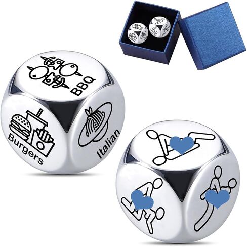 Anniversary Gag Gifts for Men Women Bridal Shower Gifts Valentines Day Birthday Wedding Date Night Ideas Food Dice Gifts for Husband Wife Boyfriend Girlfriend Him Her 11th Steel Anniversary in Kuwait