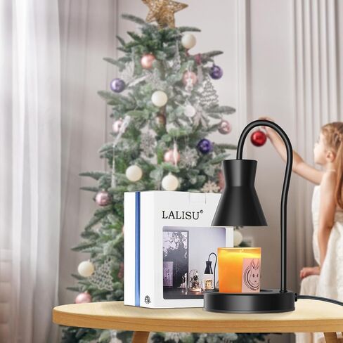 Candle Warmer Lamp with Timer and Dimmer, Vintage Electric Melter Candle with 2 Bulbs, Melter Scented Height Adjustable Compatible with Jar Candles, House Warming Gifts (Black) in Kuwait
