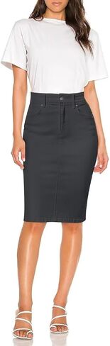 Hybrid & Company Women's Super Comfy Ultra Stretch Skirt Knee Length with Pockets in Saudi Arabia