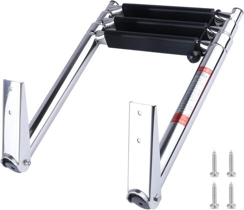 Hoffen 2 Step Boat Ladder Stainless Steel Telescoping 2 Step Pontoon Boat Ladder Folding Ladder Dock Swim Ladder for Marine Boat Yacht in Saudi Arabia