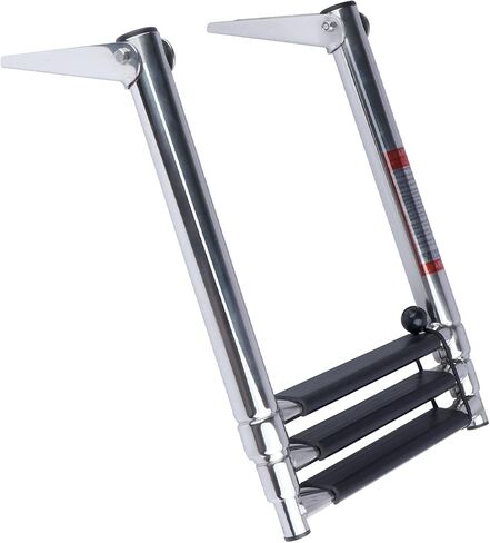 Hoffen 2 Step Boat Ladder Stainless Steel Telescoping 2 Step Pontoon Boat Ladder Folding Ladder Dock Swim Ladder for Marine Boat Yacht in Saudi Arabia