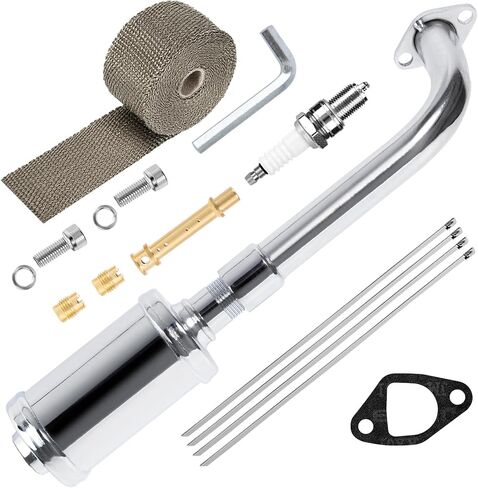 SOFO Upgraded Exhaust Header Pipe Muffler for Predator 212cc 196cc 224cc 200cc Coleman CT200u BT200X B200R KT196 Baja MB200 Go Kart Mini Bike w/Heat Shield Tape in Saudi Arabia
