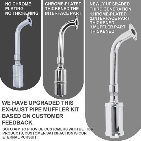 SOFO Upgraded Exhaust Header Pipe Muffler for Predator 212cc 196cc 224cc 200cc Coleman CT200u BT200X B200R KT196 Baja MB200 Go Kart Mini Bike w/Heat Shield Tape in Saudi Arabia