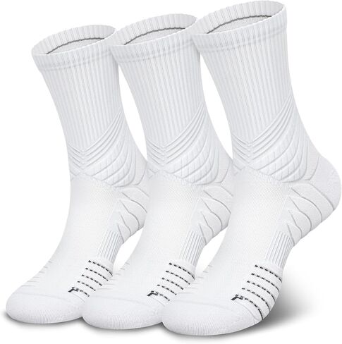 Hylaea Compression Running Socks for men, Coolmax Anti-Blister Cushion Crew Socks for Athletic, Moisture Wicking & Seamless in Saudi Arabia